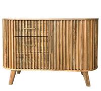 Buttercup Farm Slatted One Door 3 Drawer Sideboard - Mango Wood - L45 X W118 X H80 Cm - Mango Light Finish - Assembly Required