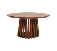 Buttercup Farm Slatted Round Coffee Table - Mango Wood - L80 X W80 X H42 Cm