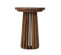 Buttercup Farm Slatted Round Side Table - Mango Wood - L37 X W37 X H51 Cm - Mango Light Finish