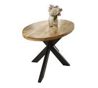 Buttercup Farm Surrey Oval Dining Table 6-8 Seater - Solid Mango Wood/metal - L90 X W180 X H76 Cm