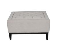 Buttercup Farm Theodore Buttoned Stool - Wood/foam/poly/metal - L61 X W81 X H44.5 Cm - Ivory