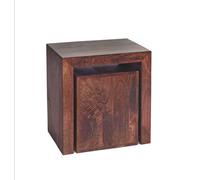 Buttercup Farm Toko Dark Mango Cubed Nest Of 2 Tables - Solid Mango Wood - L35 X W51 X H55 Cm