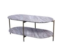 Buttercup Farm Toronto Top And Base Coffee Table - Iron/marble/mdf - L50 X W100 X H40 Cm - White/brown/grey