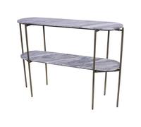 Buttercup Farm Toronto Top And Base Console Table - Iron/marble/mdf - L33 X W111 X H79 Cm - White/brown/grey