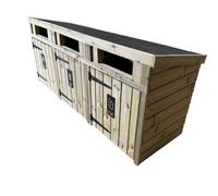 Buttercup Farm Triple Commercial Bin Store For Outdoor Use - L218 X W65 X H93 Cm