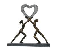 Buttercup Farm Uplifting Love Couple With Heart Resin Sculpture - Limestone/polyresin - L7 X W32 X H33 Cm - Bronze
