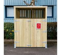 Buttercup Farm Whalley Euro Wheelie Bin Store with Roof, Fits 1x 660L to 1100L Bin in Brown Buttercup Farm Brown