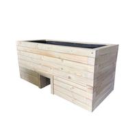 Buttercup Farm Wooden Hedgehog Hide Garden Planter Trough - Norfolk Plant Pot Box - L150 X W40 X H60 Cm - Fully Assembled