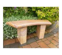 Buttercup Farm York Curved Rainbow Sandstone Garden Bench - 120 X30 X44Cm H