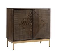 Buttercup Farm Zaine Carving Small Sideboard - Mango Wood - L40 X W80 X H76 Cm - Dark Finish - Assembly Required