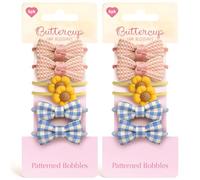 Buttercup Hair Accessories 12pk Patterned Bobbles - Elastic Hair Bands for Women, Childrens Bobbles, Girls Hairbands Kids, Feminine, Strong & Lightweight, Gift-Ready, Easy to Carry for Everyday Use
