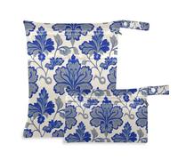 Buttercup Sweet Potato Pattern Grey Blue zippered baby diaper bag 2 Pack travel essentials for baby with handles for daycare, pool