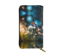 Buttercups Pattern Leather Clutch (7.5x4.1 inches) - Coin Card Key Wallet