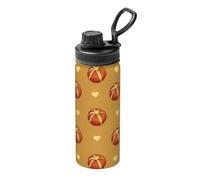 Buttered Bread 18OZ sports thermos bottle, stainless steel, full print, suitable for outdoor, commuting, camping stool