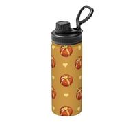 Buttered Bread Patterned 18oz travel mug, portable water bottle, essential for hiking, office commuting, and gym use.