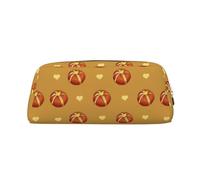 Buttered Bread Print Pencil Case, Pencil Pouch with Zipper, Portable Stationery Organizer pencil bag - Office Travel, Gold, One Size, Art Deco