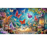 butterflies 1000 Piece Adult Jigsaws Fun Present & Activity for Home Educational Game Challenge Challenging Puzzles for Women, Gifts for Men 38x52/1000pcs