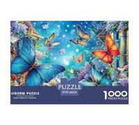 Butterflies 1000 Piece Jigsaw Puzzles Family Game Challenge High Difficulty Educational Game Couple Art for Adults & Kids Age 12 Years Up 38x26cm/1000pcs