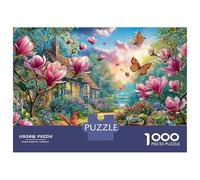 Butterflies 1000 Piece Jigsaw Puzzles in Vibrant Floral Meadow Suitable for Decompression And Wall Decor Birthday Gifts Challenge Toy Gifts for Adults And Kids 70x50cm/1000pcs
