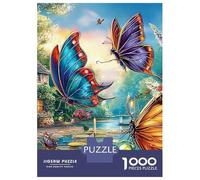 Butterflies 1000-Piece Recycled Cardboard Flower Fairy Puzzle, Educational Decompression, Personalised Gift, Wall Decor & Family Holidays 38x26cm/1000pcs