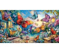 butterflies 1000Pc Adult Jigsaws Puzzle Game Fun Present & Activity for Home Impossible Hard Difficult Educational Game Decompression 38x26/1000pcs
