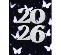 Butterflies 2026 A4 Desktop Diary With Week To Page: Minimalist Weekly Organiser For Business or Home