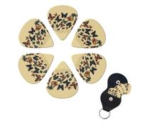 Butterflies 6 Pack Butterfly Guitar Picks with Custom Storage Box for Men Women Guitar Accessory Ukulele for Acoustic Guitar Bass