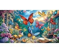 butterflies Adult Jigsaws 1000Pc Educational Game Decompression Fun Present & Activity for Home for Adults and Kids Age 12 Years + Beautiful Decoration Puzzle 38x26/1000pcs