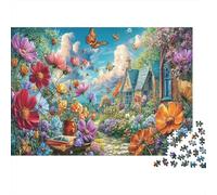 Butterflies Adult Jigsaws for Decompression: Colorful Flower Garden Educational Game Challenge Wall Decoration 52x38cm/1000pcs