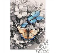 Butterflies Among Flowers Jigsaw Puzzles for Adults Interesting Puzzles 1000 Piece Brain Challenge for Adults Gifts 70x50cm/1000pcs