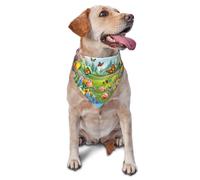 Butterflies And Birds In The Spring Meadow Printed Graphic Pet Triangle Scarf For Dogs & Cats, Adjustable Cute Pet Bandana For & Photo Shoots