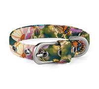 Butterflies and Blooms Dog Collar, Soft Comfortable Pet Collar for Small & Medium Dogs, Adjustable Durable Cat Collars for Puppies