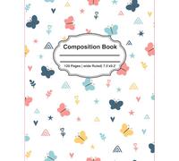 Butterflies and Blossoms Notebook for Writing: composition note book :120 Wide Ruled Pages | Beautiful Butterfly & Flower Design | For School, Journaling & Notes