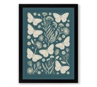 Butterflies and Botanicals Botanical Framed Wall Art Print A3 (42×29.7cm) Black, Wall Decor for Living Room, Bedroom, Office & Home, Ready to Hang, Art Gift
