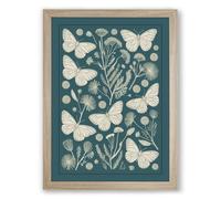 Butterflies and Botanicals Botanical Framed Wall Art Print A3 (42×29.7cm) Oak, Wall Decor for Living Room, Bedroom, Office & Home, Ready to Hang, Art Gift