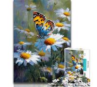 Butterflies And Daisies 1000 Pieces Jigsaw Puzzles For Teens And Adults,Challenging Game Gifts for Is Ideal As A Gift for The Whole Family (50x75cm)