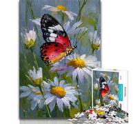 Butterflies And Daisies Jigsaw Puzzles for Adults 1000 Piece,Stress Reliever Difficult Challenge Deal As Gifts for The Whole Family (38x26cm)