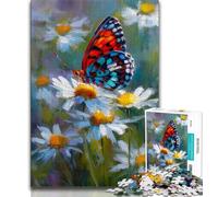 Butterflies And Daisies Puzzles for Teenagers Teens 1000pc Puzzle,Fun Games Every Piece Is Unique - Challenging Family Fun Game (38x26cm)