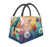 Butterflies and dandelions Insulated Lunch Bag for Women-Large Capacity,Leak-Proof & Easy to Clean for Work, Picnics, and Travel