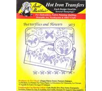Butterflies and Flowers Aunt Martha's Hot Iron on Cross-stitch / Embroidery Transfer