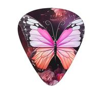 Butterflies and Flowers Printed guitar picks, 12 pieces in 3 different thicknesses, suitable for acoustic guitar, electric guitar and band players