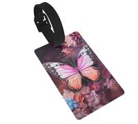 Butterflies and Flowers Prints Luggage Tags are Lightweight Easy to Use and Quick to Identify for Travel Suitcases, and Duffel Bags.