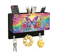 Butterflies and Flowers Wall Mounted DIY Wooden Special Shaped Diamond Painting Storage Case Diamond Painting Storage Box Kit for Women Office Home