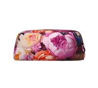 Butterflies and Fresh Bush Print Pencil Case, Pencil Pouch with Zipper, Portable Stationery Organizer pencil bag - Office Travel, Silver, One Size, Art Deco