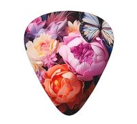 Butterflies and Fresh Bush Printed pick set - 12 pieces, thin, medium and thick guitar picks, suitable for guitar, bass, electric guitar and ukulele
