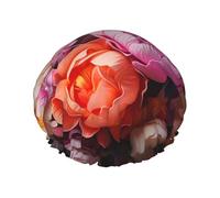 Butterflies and Fresh Bush Women's shower cap, waterproof, reusable, with washable elastic cord, suitable for long hair and braids, ideal for showering.