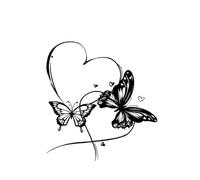 Butterflies And Heart Temporary Tattoo Lasts To 15 Days Waterproof Semi Permanent Sticker