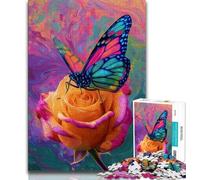 Butterflies And Roses 1000 Piece Jigsaw Puzzles for Teenagers Gifts,family Fun Games Is Ideal As A Gift for The Whole Family (50x75cm)