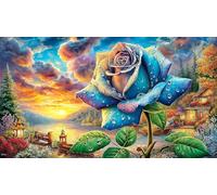 Butterflies-and-Roses-under-Sunlight Adult Jigsaws 1000Pc Educational Game Decompression Fun Present & Activity for Home for Adults and Kids Age 12 Years + Beautiful Decoration Puzzle 38x52/1000pcs