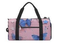 Butterflies And Stars Gym Bag Sport Gym Tote Bag Lightweight Duffle Bag Carry On Weekender Bags for Women Men, white, One Size